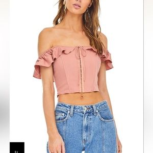 ASTR the label Abella off the shoulder crop top. Size S